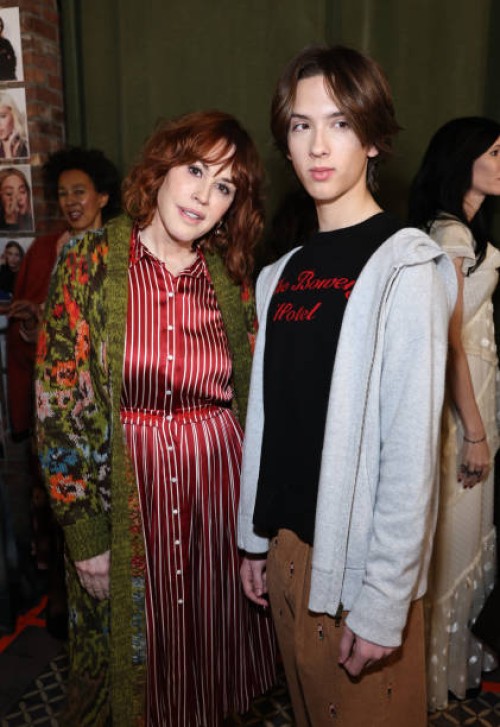 Molly Ringwald and Roman Stylianos Gianopoulos attend the Lingua Franca fashion show during February 2025 New York Fashion Week on February 04, 2025...