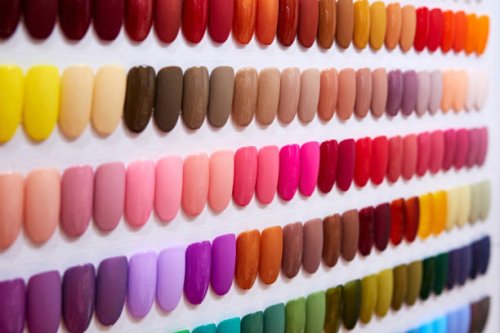 multi-colored nails palette - nails art stock pictures, royalty-free photos & images
