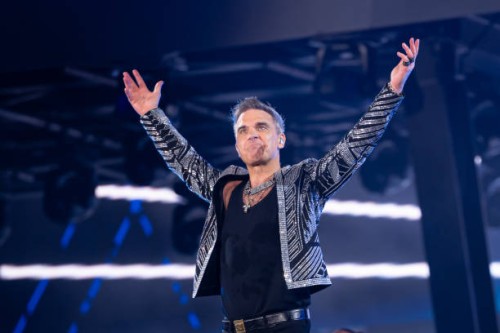 Munich, Germany, : Robbie Williams during his performance at the concert One Show and One Night only of Robbie Williams at Messe Munich on August...