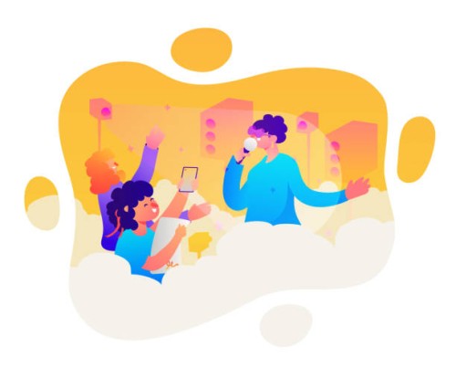 music artist, singer, star, celebrity with fans - concert stock illustrations