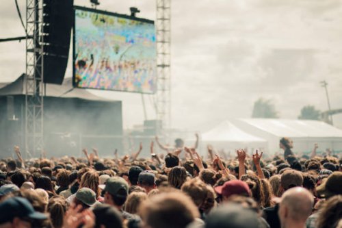 music festival crowd - concert stock pictures, royalty-free photos & images