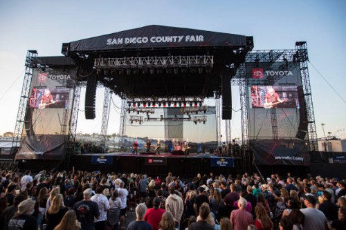 Musicians John Rzeznik and Robby Takac of Goo Goo Dolls perform on stage at San Diego County Fair at Del Mar Fairgrounds on June 23, 2022 in Del Mar,...