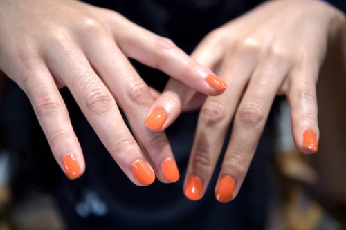 Nail detail is seen backstage during the Studio 189 show during New York Fashion Week at Metropolitan Pavilion on September 11, 2017 in New York City.