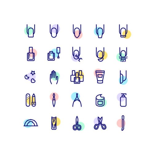 nail polish manicure outline - nails art stock illustrations