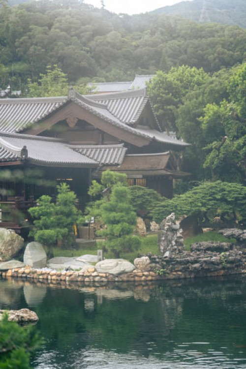 nan lian garden, chi lin nunnery, a large buddhist temple in diamond hill, kowloon, hong kong, china - garden decoration stock pictures, royalty-free photos & images