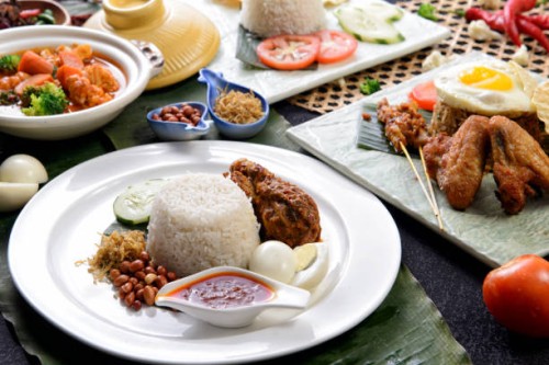 nasi lemak with chicken rendang - food stock pictures, royalty-free photos & images