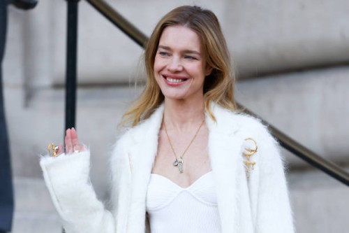 Natalia Vodianova attends the Schiaparelli Haute Couture Spring-Summer 2025 show as part of Paris Fashion Week on January 27, 2025 in Paris, France.