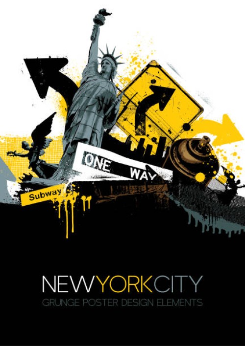 new york city grunge vector - fashion stock illustrations