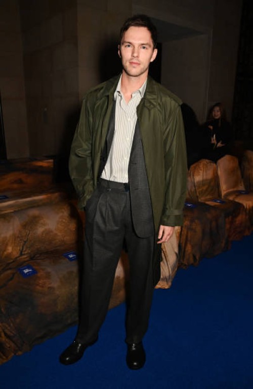 Nicholas Hoult attends the Burberry Winter 2025 show during London Fashion Week on February 24, 2025 in London, England.