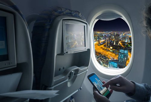 night cityscape from an airplane - travel stock pictures, royalty-free photos & images