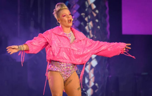 Nk performs at Villa Park on June 13, 2023 in Birmingham, England.