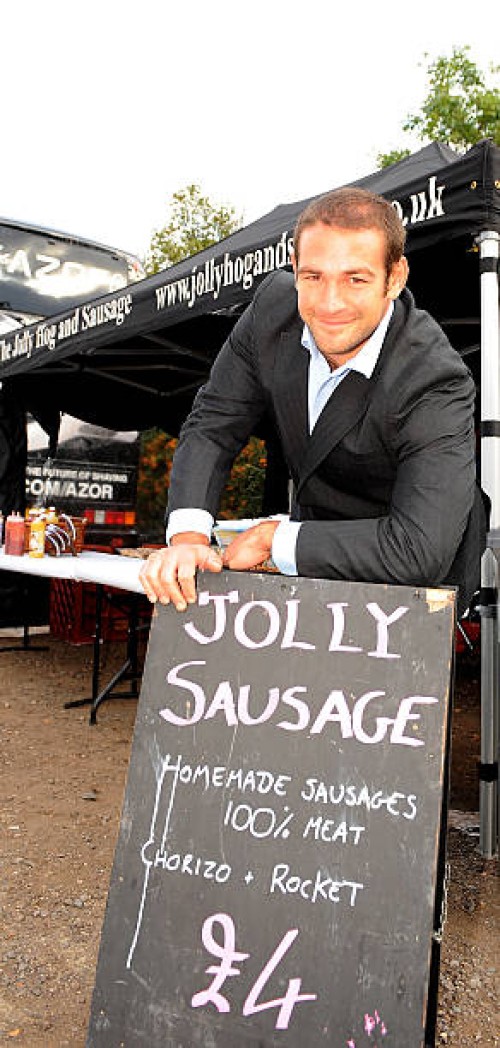 Ollie Kohn of Harlequins runs a Gourmet takeaway business out side the Guinness Premiership game between Harlequins and Bath at the Stoop on October...