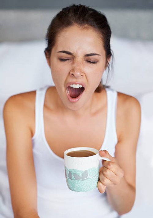 one big yawn! - coffee stockfoto's en -beelden