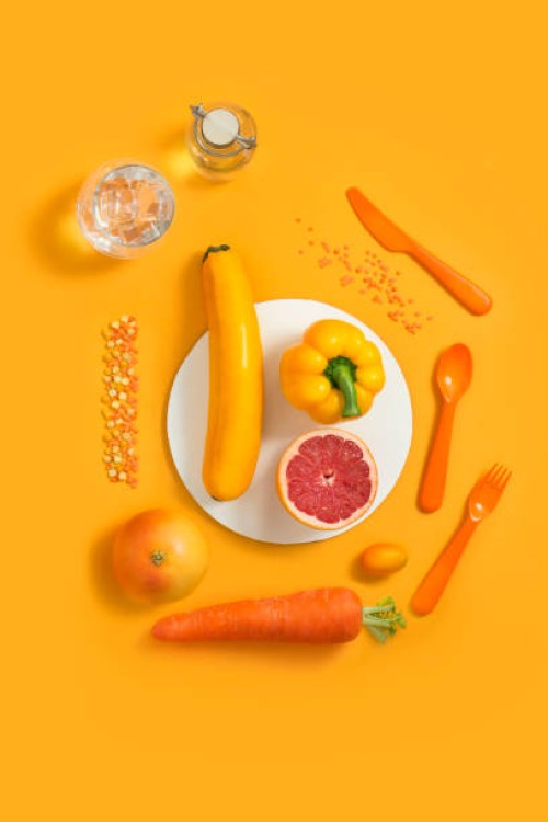 orange colour vegetables and fruits still life. - food stock pictures, royalty-free photos & images