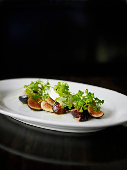 organic fig salad with goat cheese - food stock pictures, royalty-free photos & images