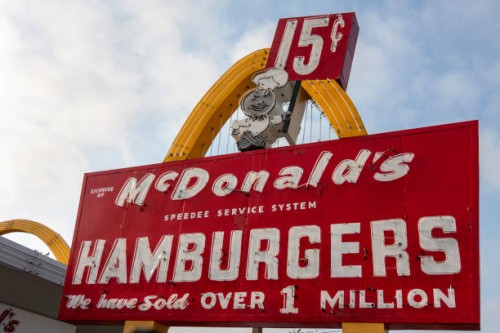 original mcdonald's restaurant - junk food stock pictures, royalty-free photos & images