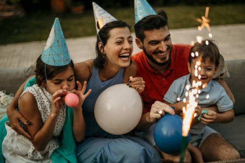 our family love celebrations - garden decoration stock pictures, royalty-free photos & images