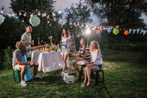 outdoor party - garden decoration stock pictures, royalty-free photos & images