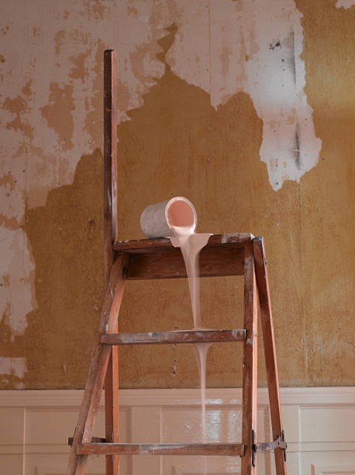 paint dripping down ladder - home decoration stock pictures, royalty-free photos & images