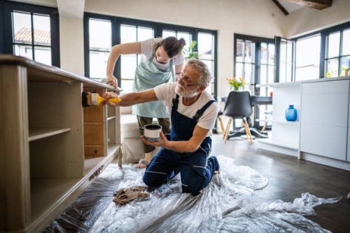 paintig an old furniture at home - home decoration stock pictures, royalty-free photos & images