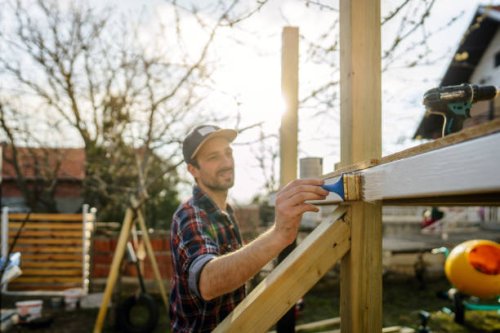 painting a tree house - home decoration stock pictures, royalty-free photos & images