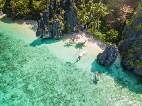 palawan el nido entalula island beach philippines - travel stock pictures, royalty-free photos & images