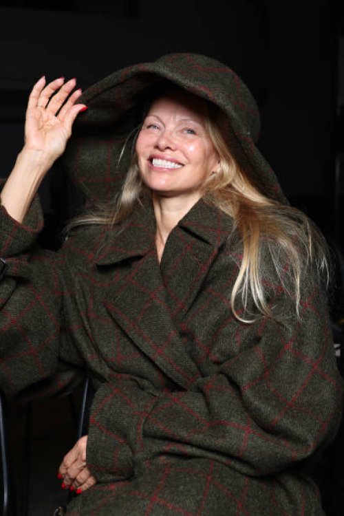 Pamela Anderson attends the Vivienne Westwood Womenswear Spring/Summer 2024 show as part of Paris Fashion Week on September 30, 2023 in Paris, France.