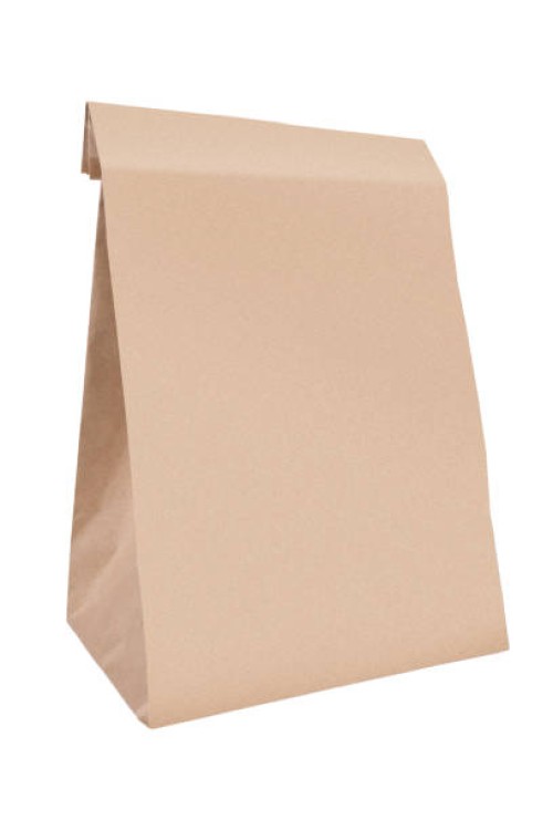 paper bag, isolated on white background - junk food stock pictures, royalty-free photos & images