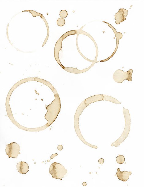 paper with coffee ring stains and coffee spills - coffee stock pictures, royalty-free photos & images