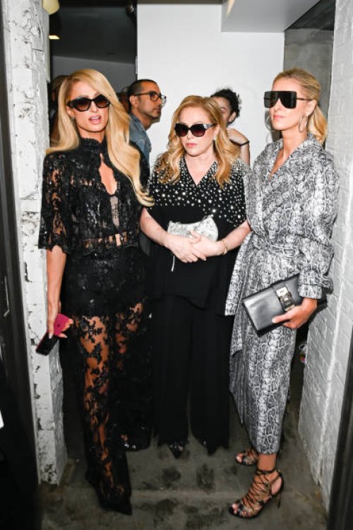 Paris Hilton, Kathy Hilton and Nicky Hilton Rothschild are seen arriving to alice + olivia by Stacey Bendet presentation during New York Fashion Week...
