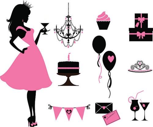 party princess - fashion stock illustrations