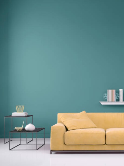 pastel colored sofa with blank wall template - home decoration stock pictures, royalty-free photos & images