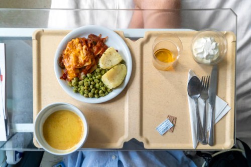 patient eating his lunch - food stock pictures, royalty-free photos & images
