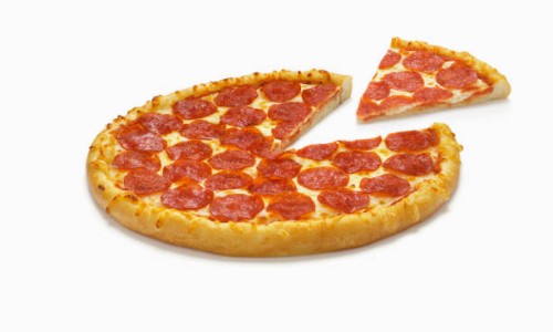 pepperoni pizza with slice - junk food stock pictures, royalty-free photos & images