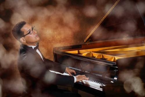 pianist during performance - concert stock pictures, royalty-free photos & images