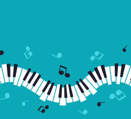 piano keys and musical notes background - concert stock illustrations