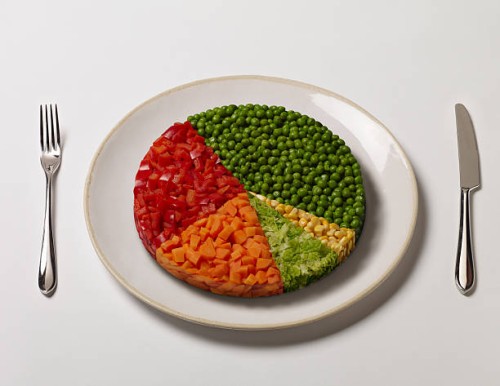 pie chart made of vegetables - food stock pictures, royalty-free photos & images
