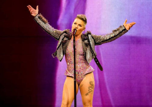 Pink performs during her "Trust Fall" tour at Kaseya Center on November 14, 2023 in Miami, Florida.