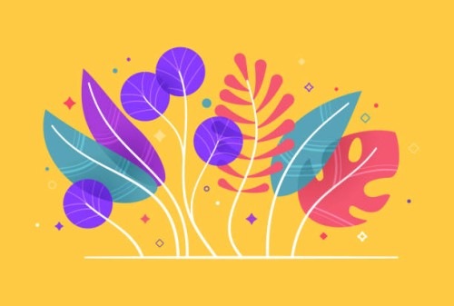 plant leaves summer spring growth modern design element - garden decoration stock illustrations