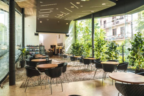 popular restaurant with a view of old town - garden decoration stock pictures, royalty-free photos & images