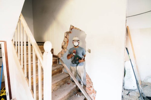 portrait of a construction worker - home decoration stock pictures, royalty-free photos & images