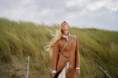 portrait of beautiful young woman in nature - fashion stock pictures, royalty-free photos & images