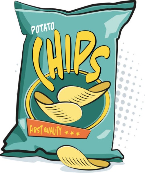 potato chips - junk food stock illustrations