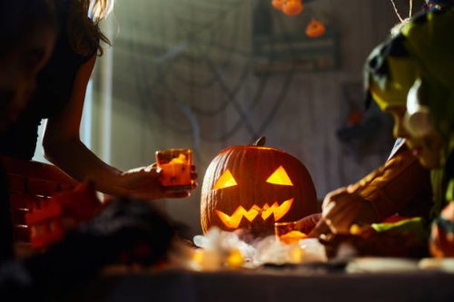 preparation for halloween party! - home decoration stock pictures, royalty-free photos & images