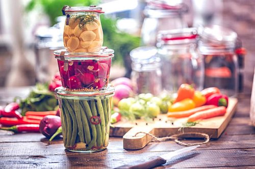 preserving organic vegetables in jars - food stock pictures, royalty-free photos & images