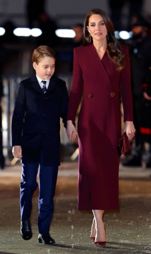 Prince George of Wales and Catherine, Princess of Wales attend the 'Together at Christmas' Carol Service at Westminster Abbey on December 15, 2022 in...