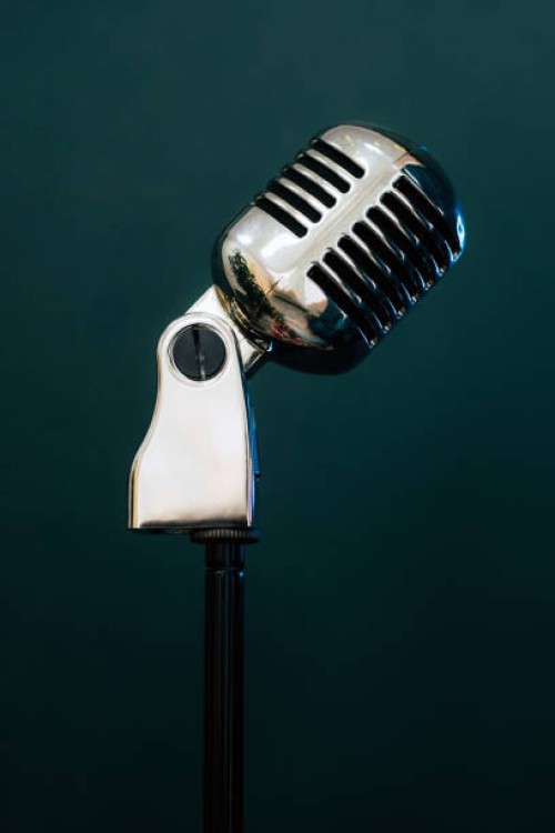 professional microphone on a black background. karaoke. recording a podcast. voice acting. blogger. asmr. - concert stock pictures, royalty-free photos & images