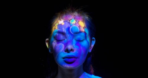 projection on a woman's face - fashion stock pictures, royalty-free photos & images