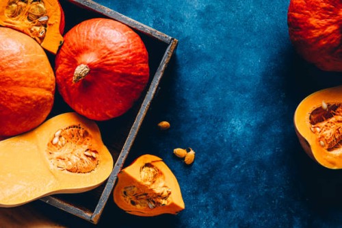 pumpkins in a wooden box - food stock pictures, royalty-free photos & images