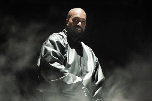 Rapper Kanye West performs onstage during the "Vultures 1" playback concert during Rolling Loud 2024 at Hollywood Park Grounds on March 14, 2024 in...
